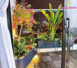 Trang trí ban công nhiều màu sắc