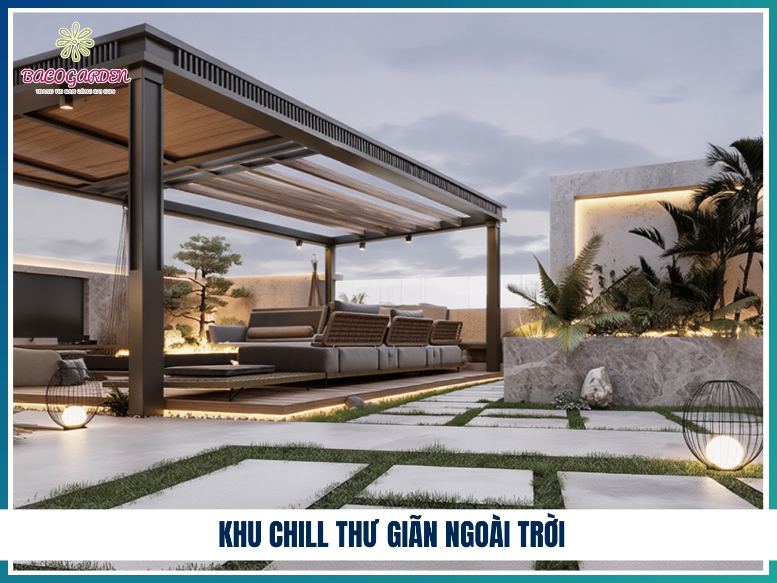 Khu chill thu gian ngoai troi