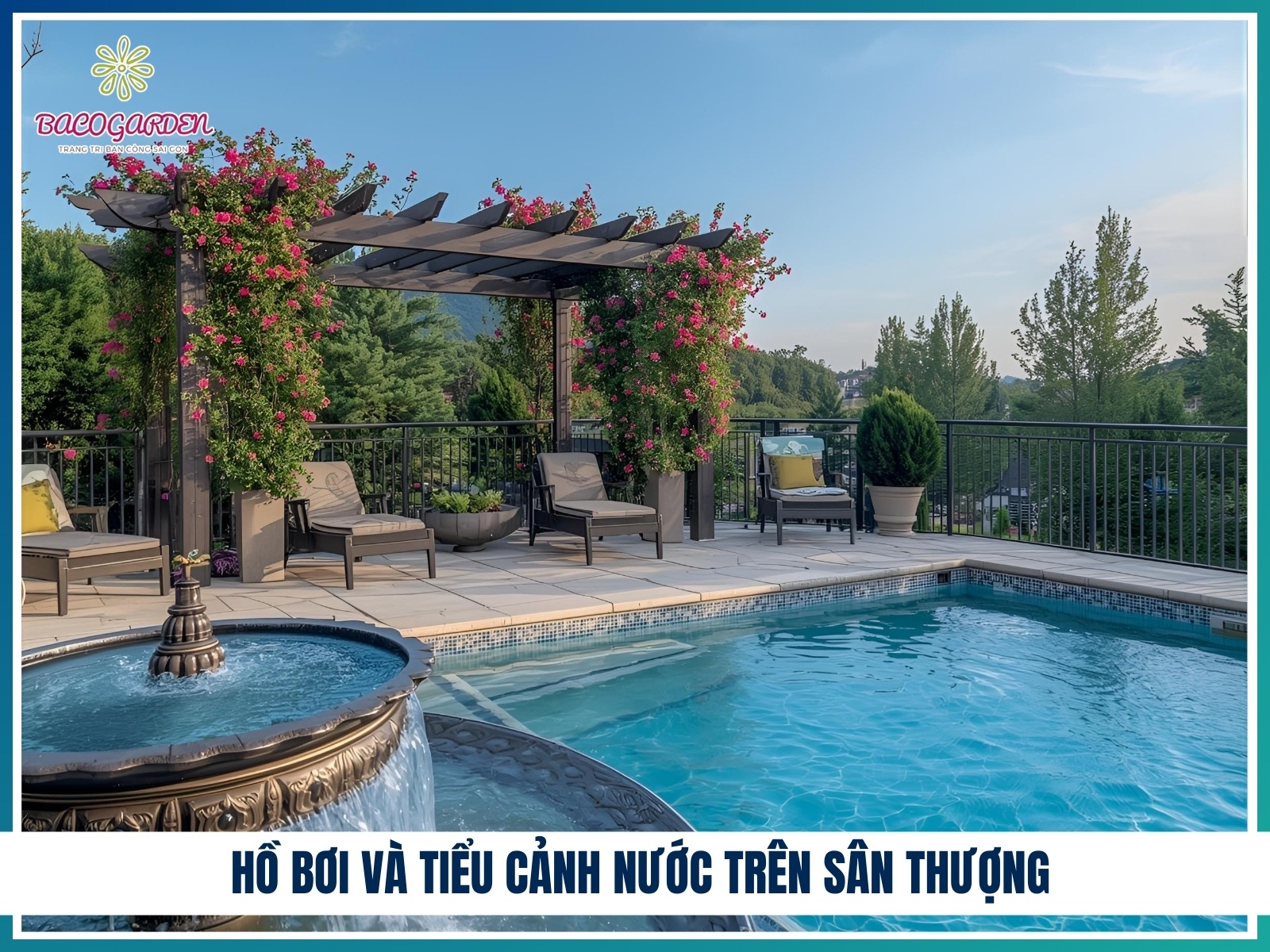 Ho boi va tieu canh nuoc tren san thuong