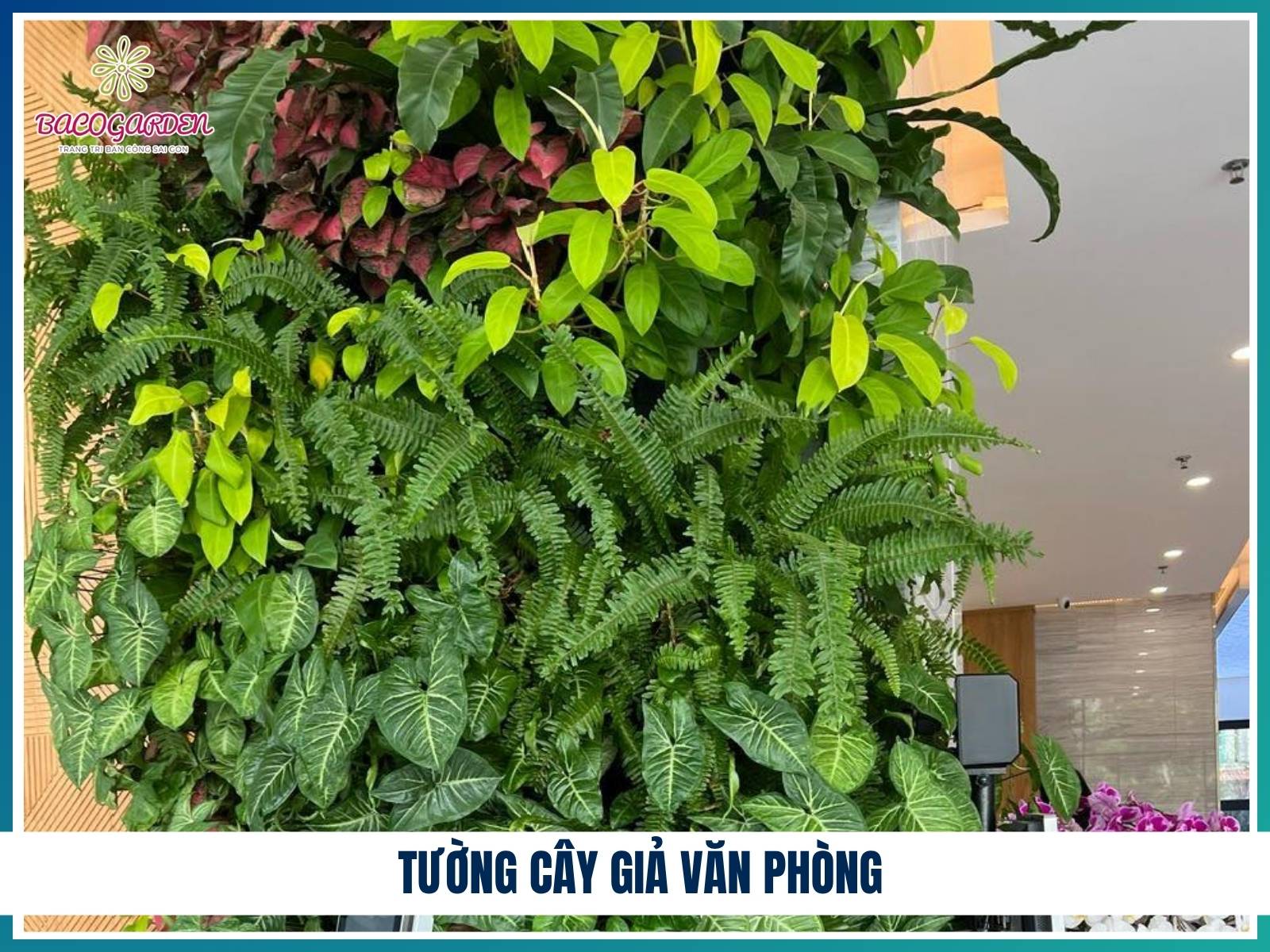 Tường cây giả văn phòng