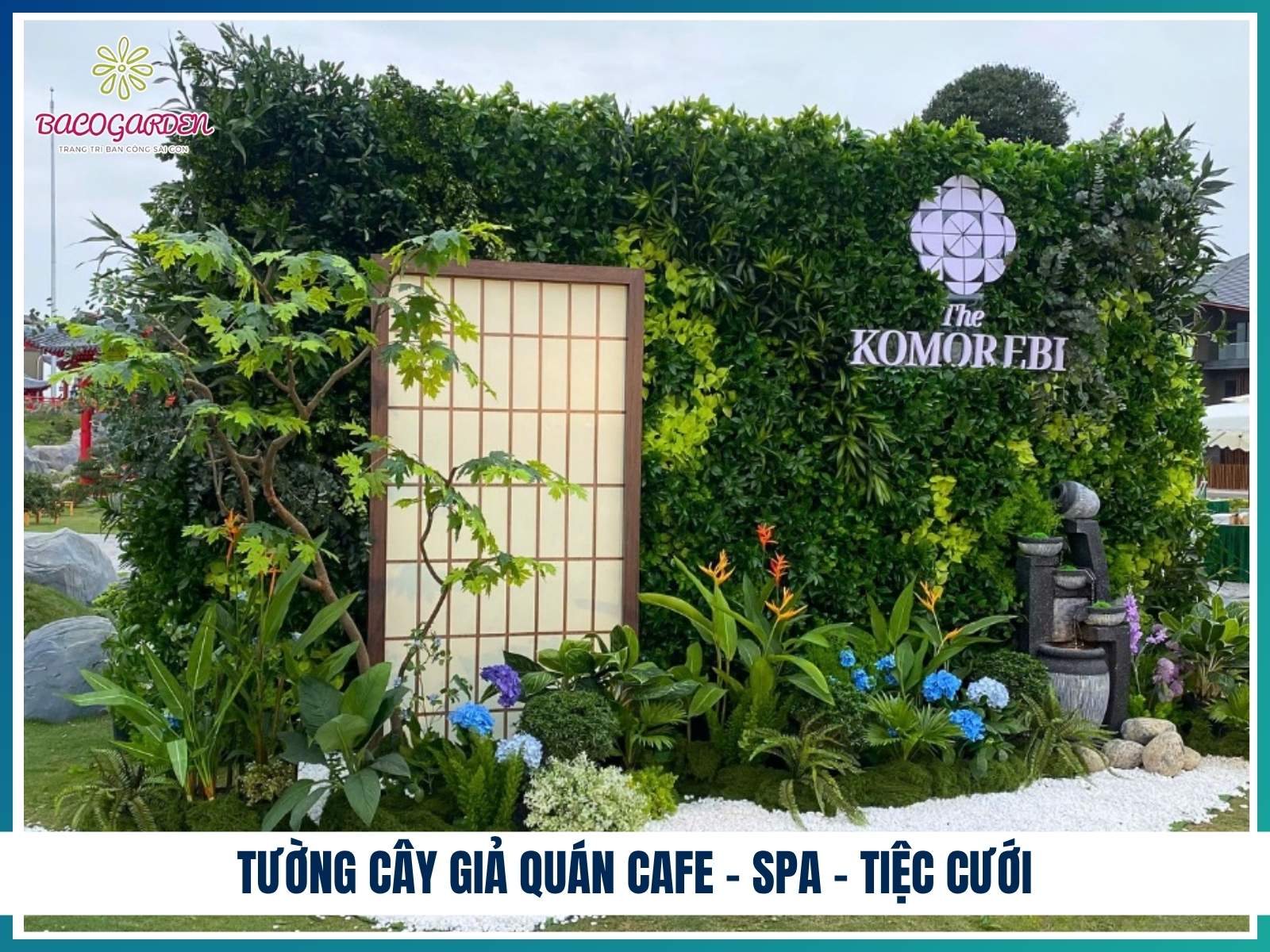 Tường cây giả quán cafe Spa Tiệc cưới
