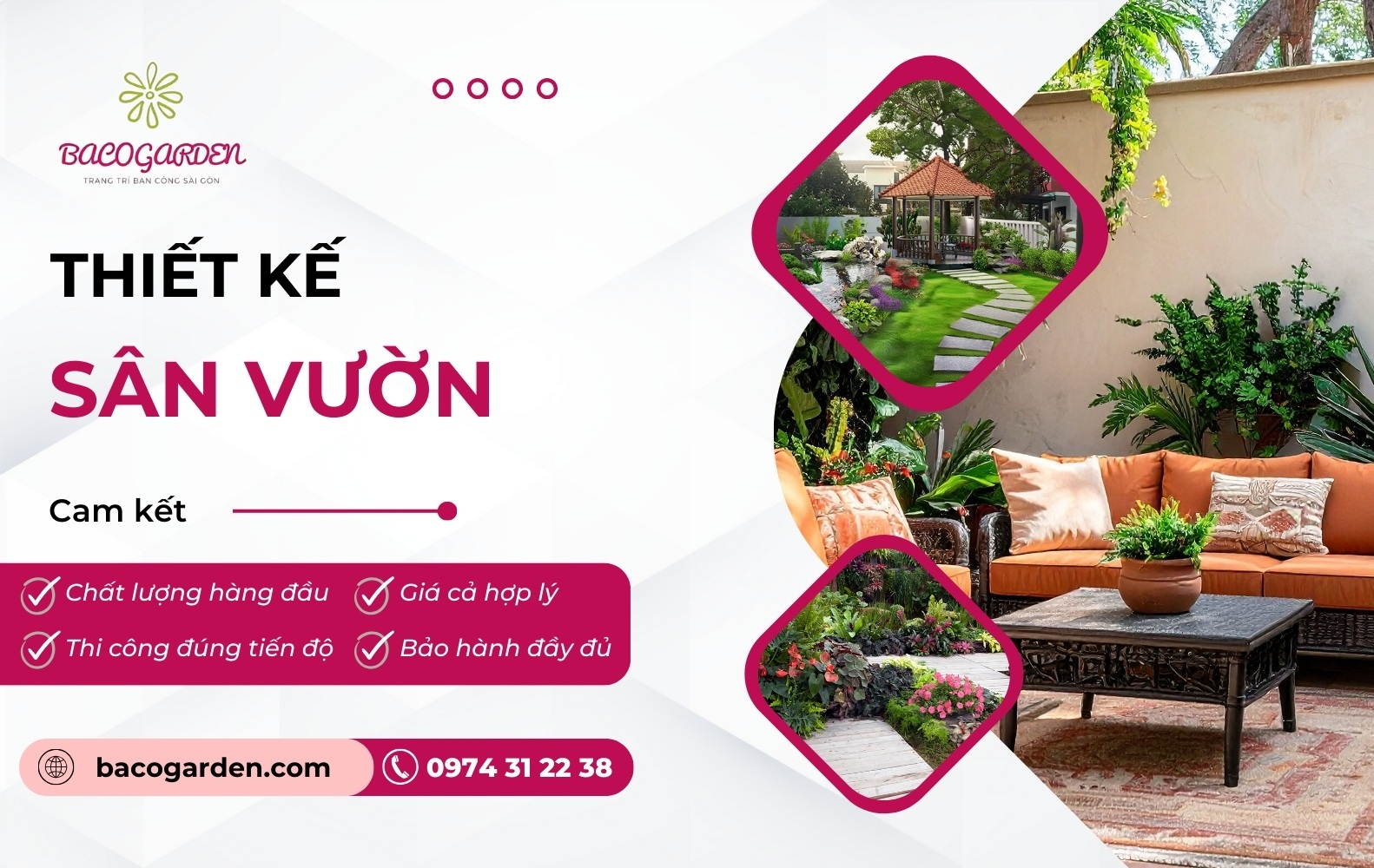 Mẫu thiết kế sân vườn đơn giản, đẹp mắt