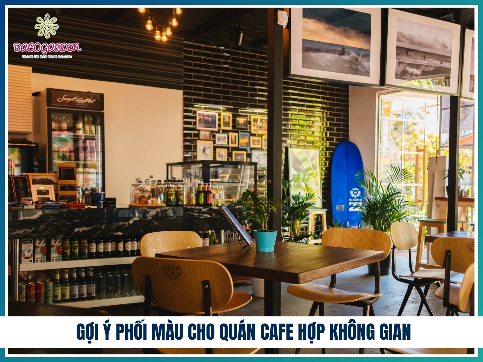Goi y phoi mau cho quan cafe hop khong gian