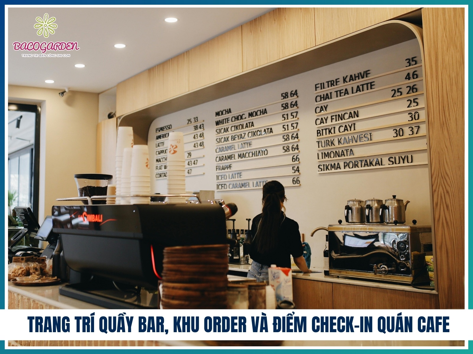 Quay bar khu order va diem check in
