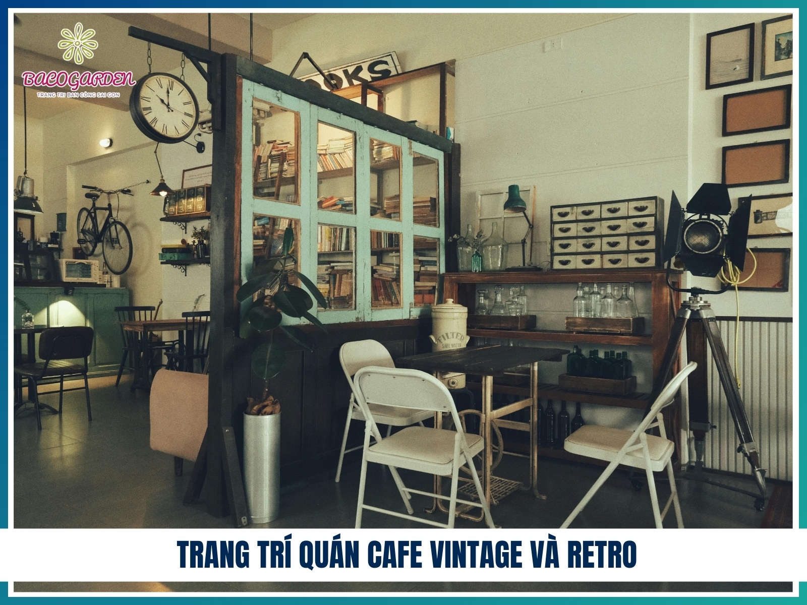 Trang tri quan cafe vintage va retro