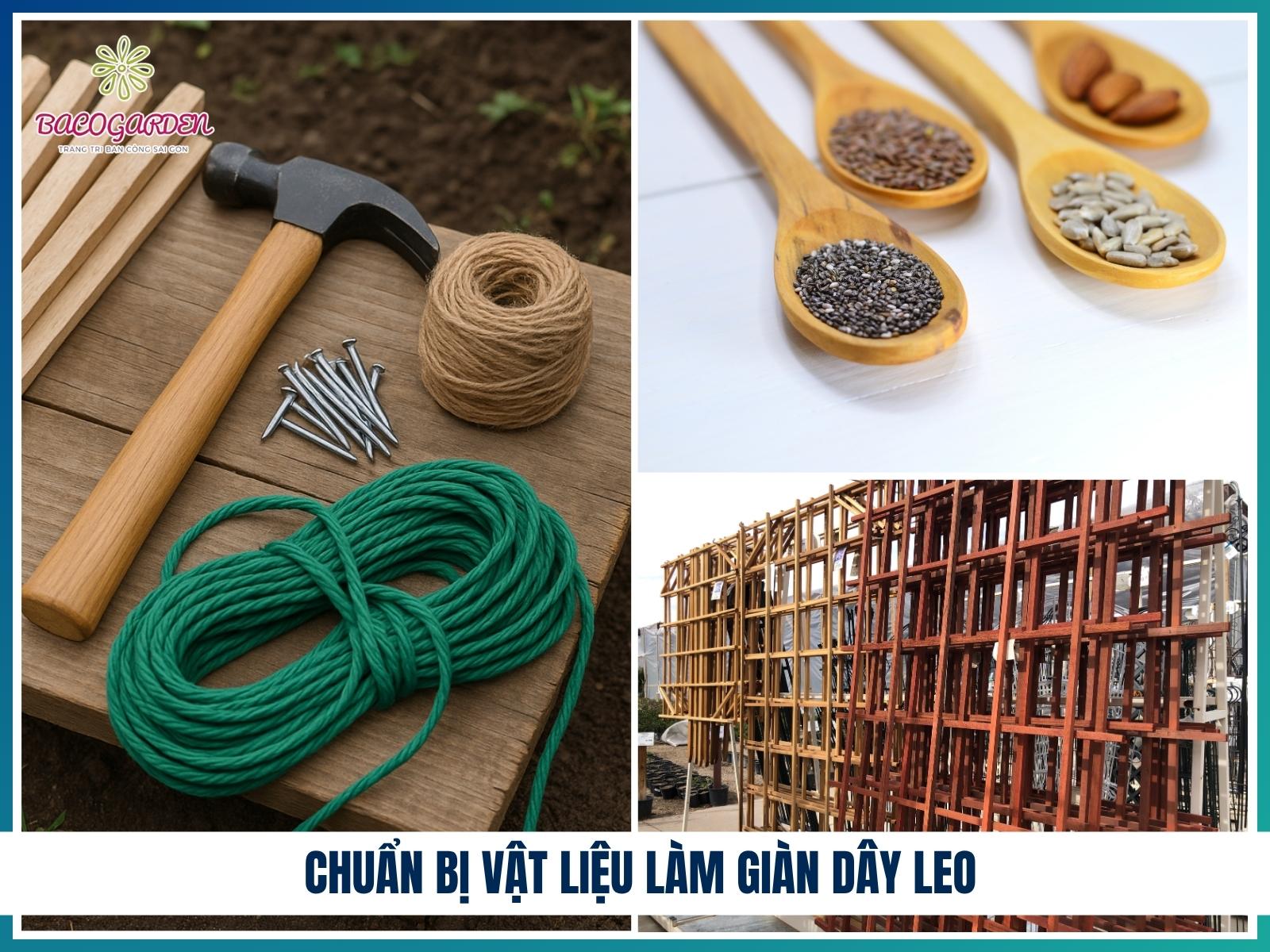 Chuan bi vat lieu lam gian day leo