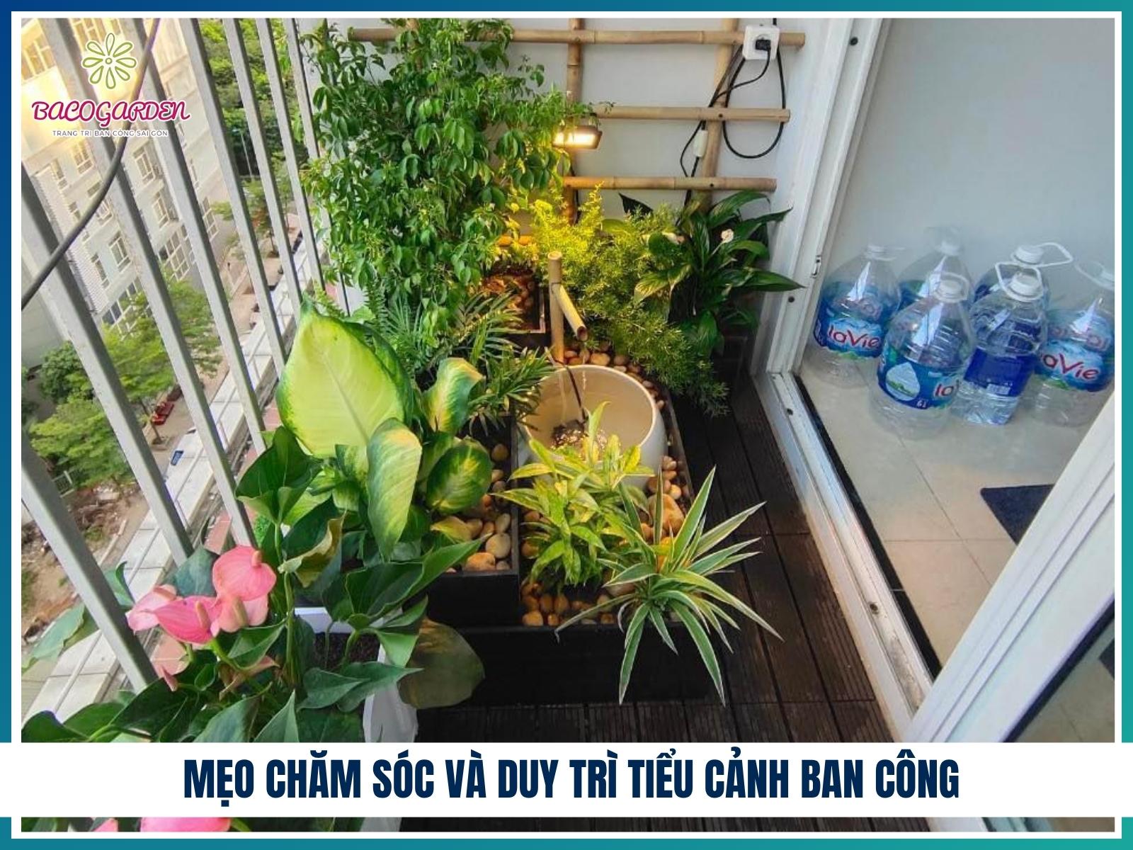 Meo cham soc va duy tri tieu canh ban cong