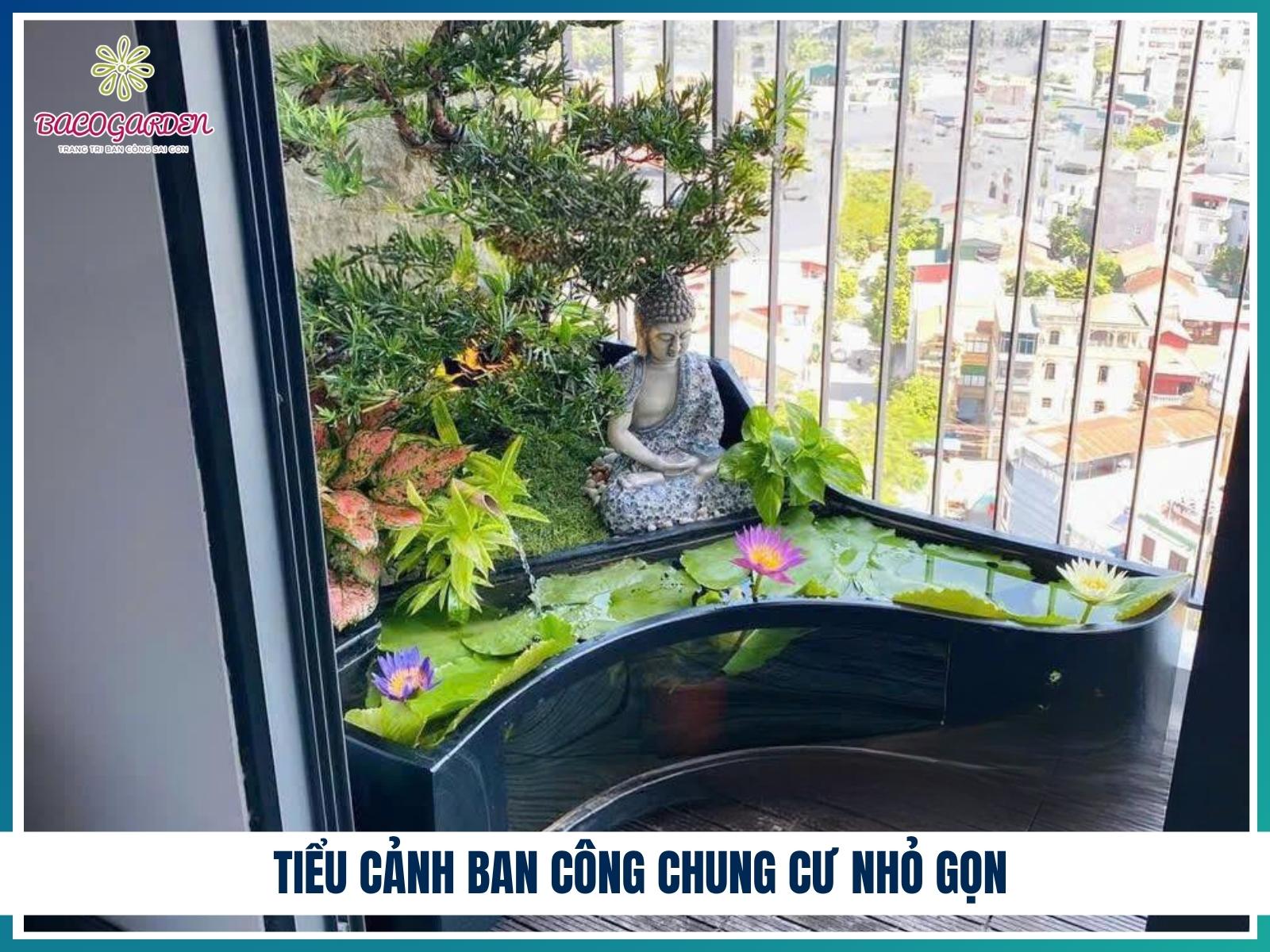 Tieu canh ban cong chung cu nho gon