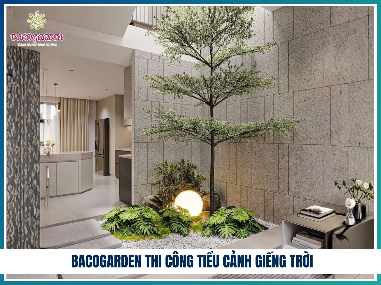 BACOGARDEN thi công tiểu cảnh giếng trời