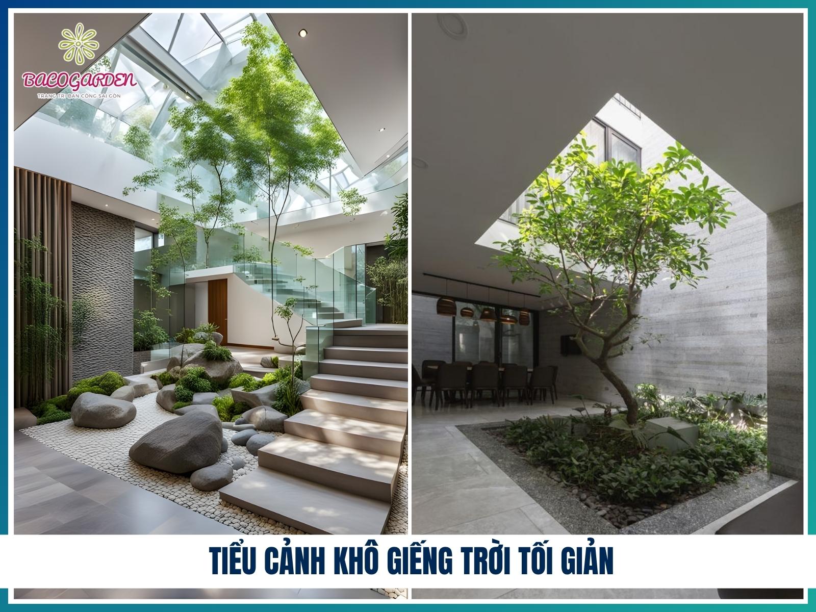 Tiểu cảnh khô giếng trời tối giản