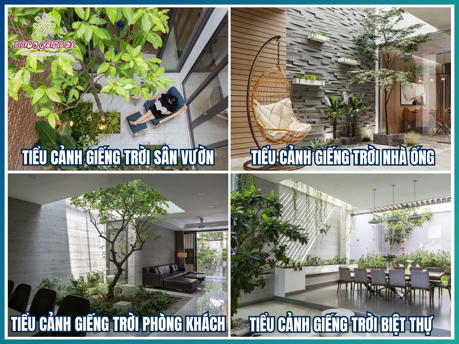 Mẫu tiểu cảnh giếng trời đẹp được yêu thích nhất