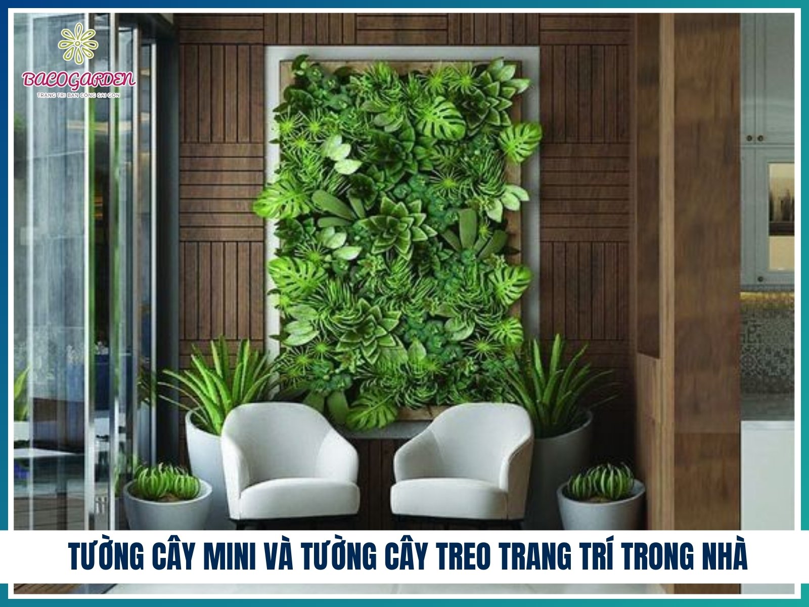 Tường cây mini và tường cây treo trang trí trong nhà
