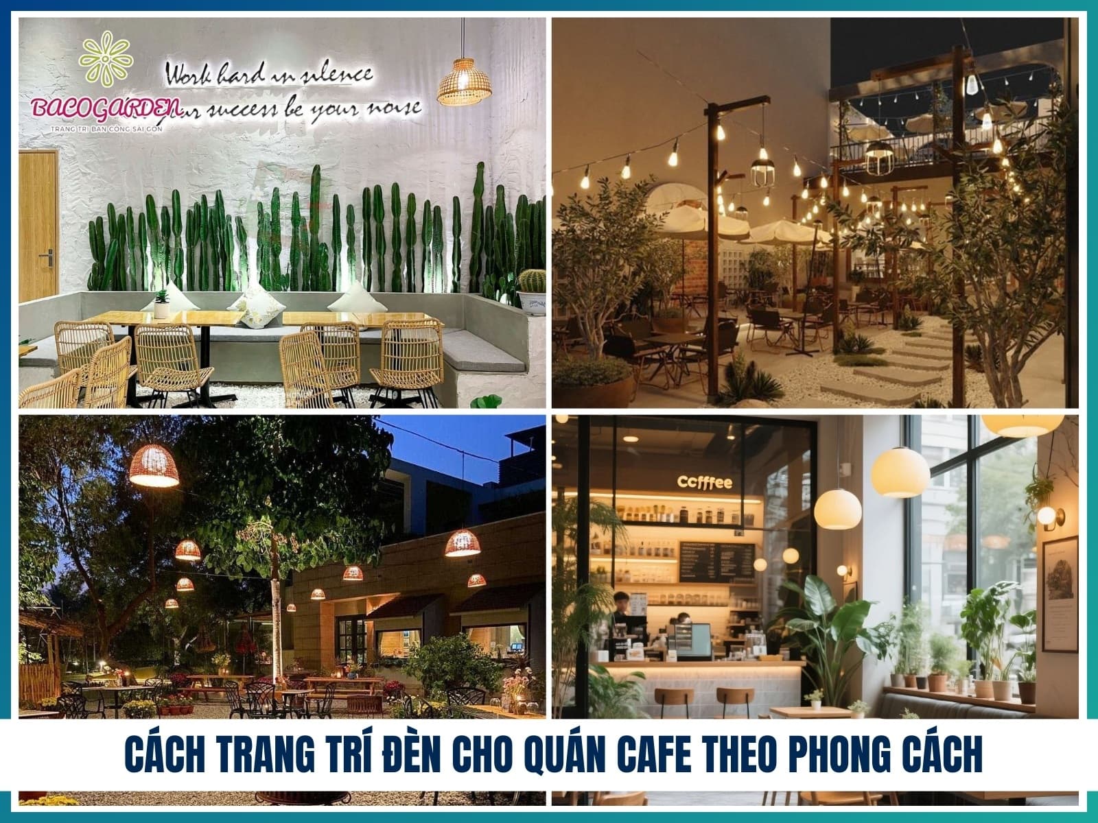 Cách trang trí đèn cho quán cafe theo phong cách