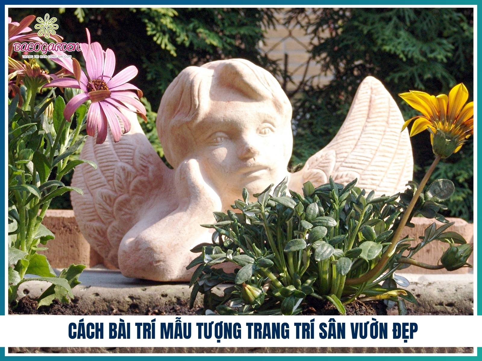 Cách bài trí mẫu tượng trang trí sân vườn đẹp