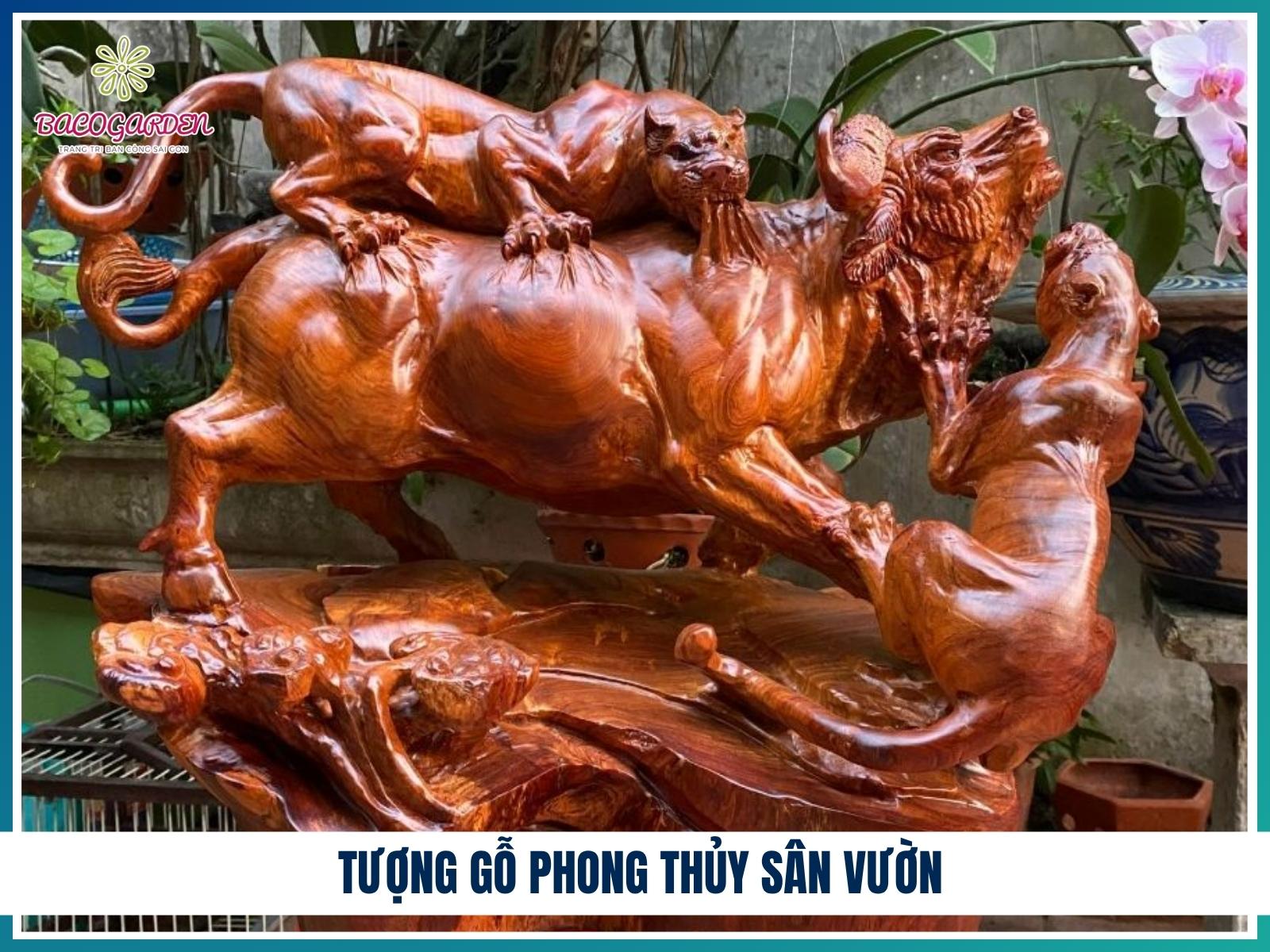 Tượng gỗ phong thủy sân vườn