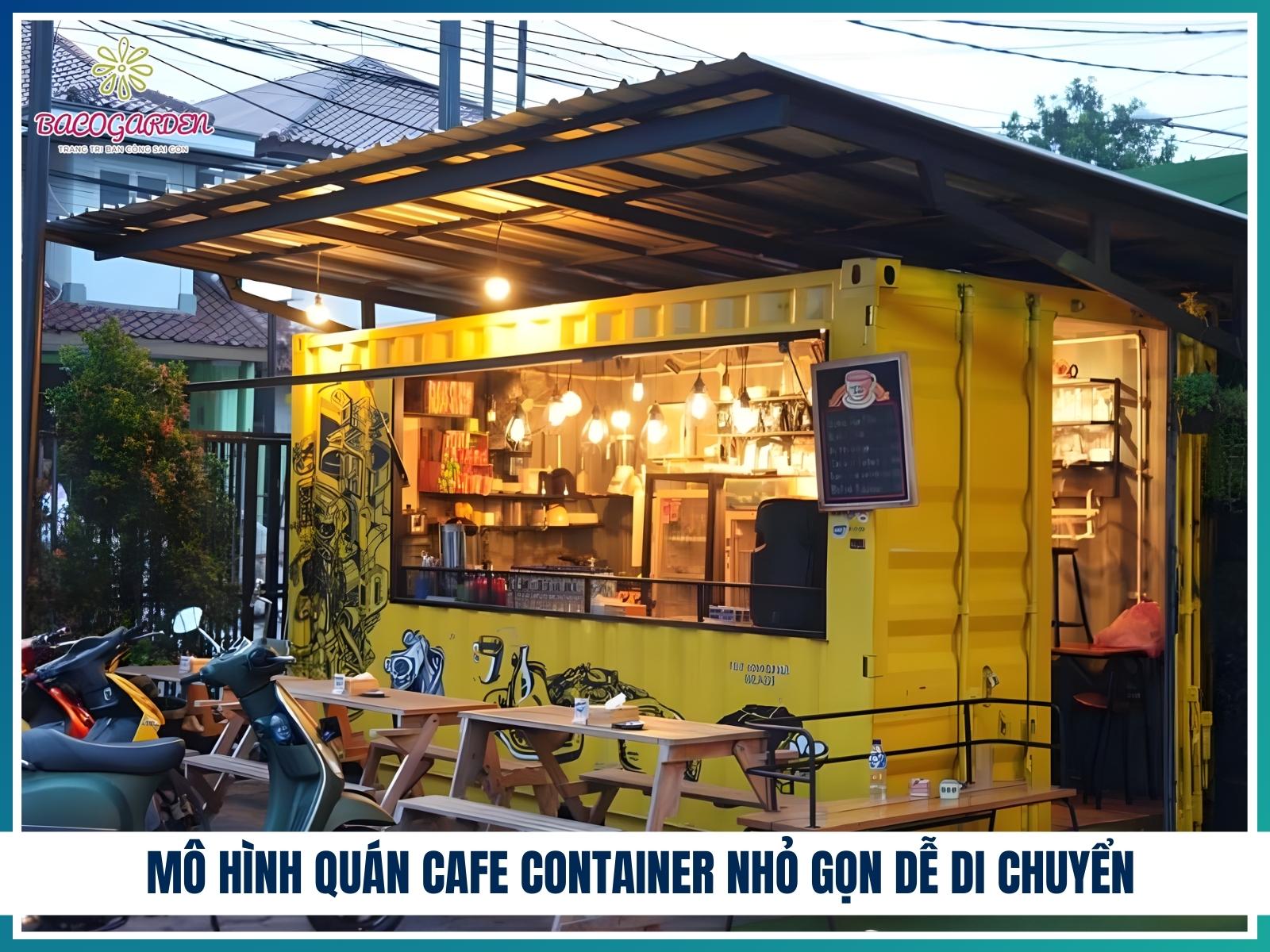 Mô hình quán cafe container nhỏ gọn dễ di chuyển
