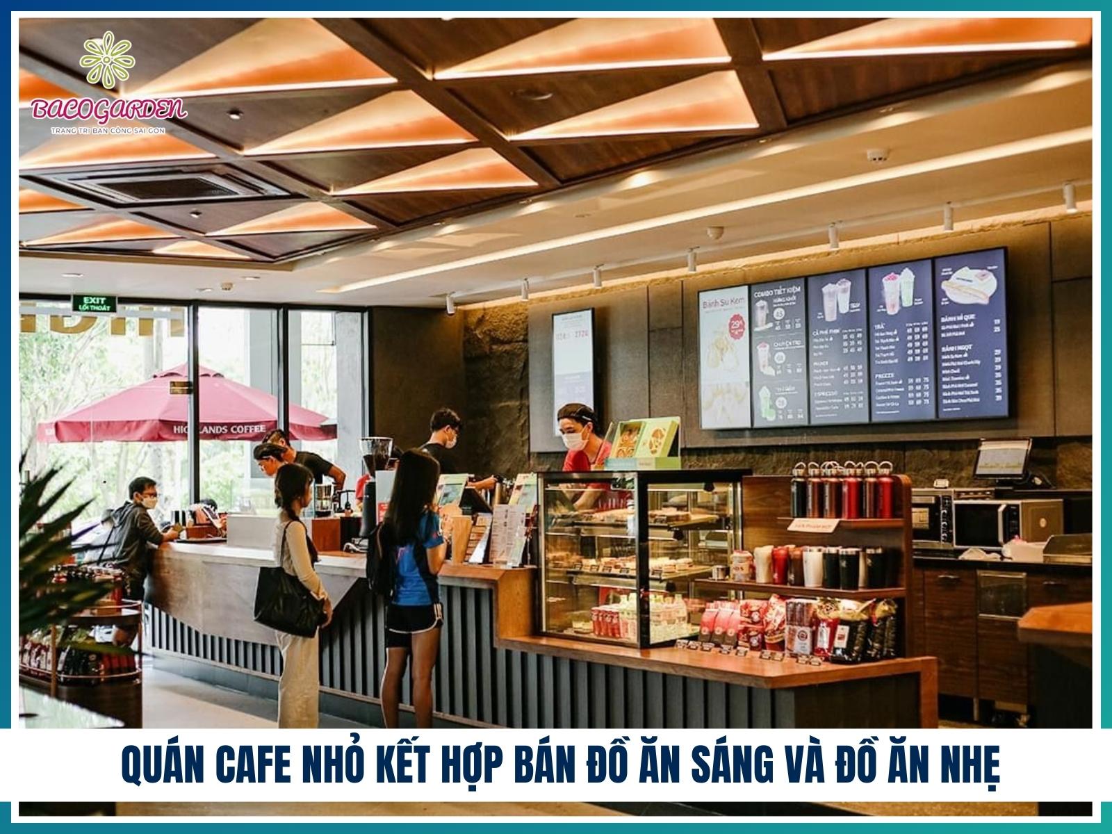 Quán cafe nhỏ kết hợp bán đồ ăn sáng và đồ ăn nhẹ