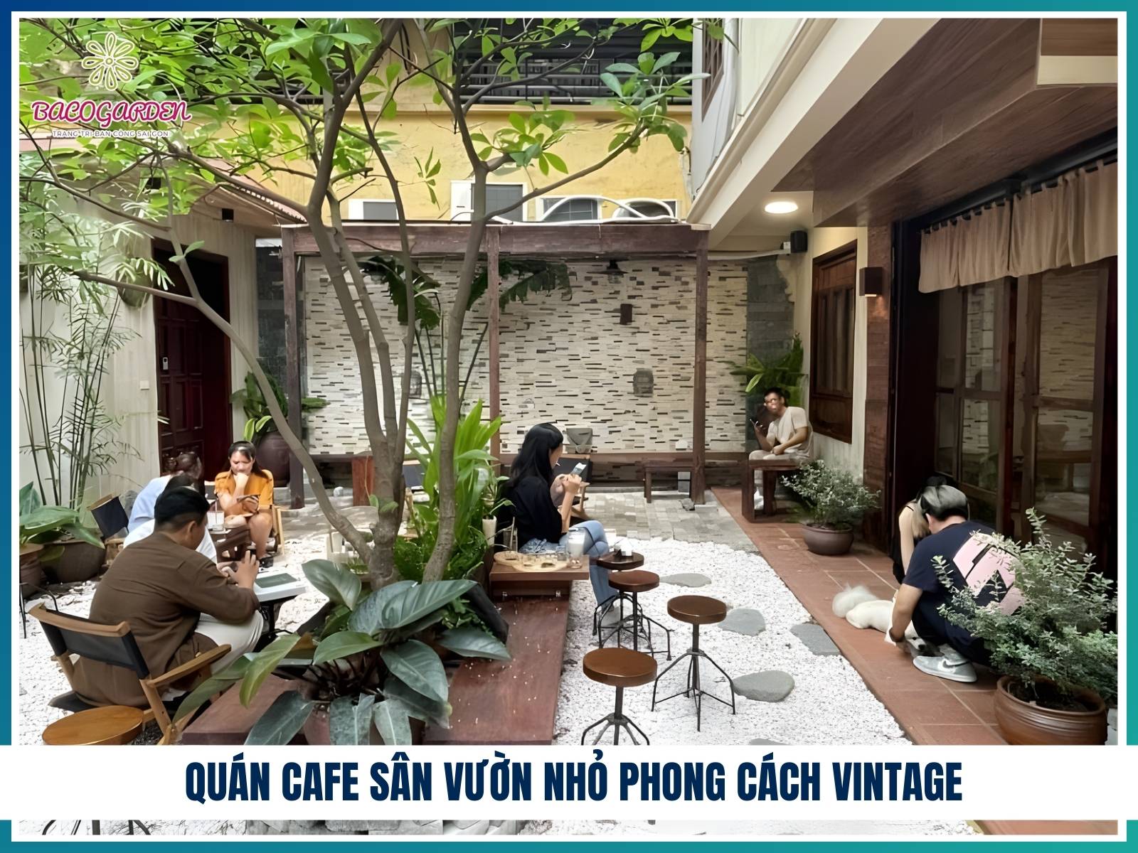 Quán cafe sân vườn nhỏ phong cách vintage
