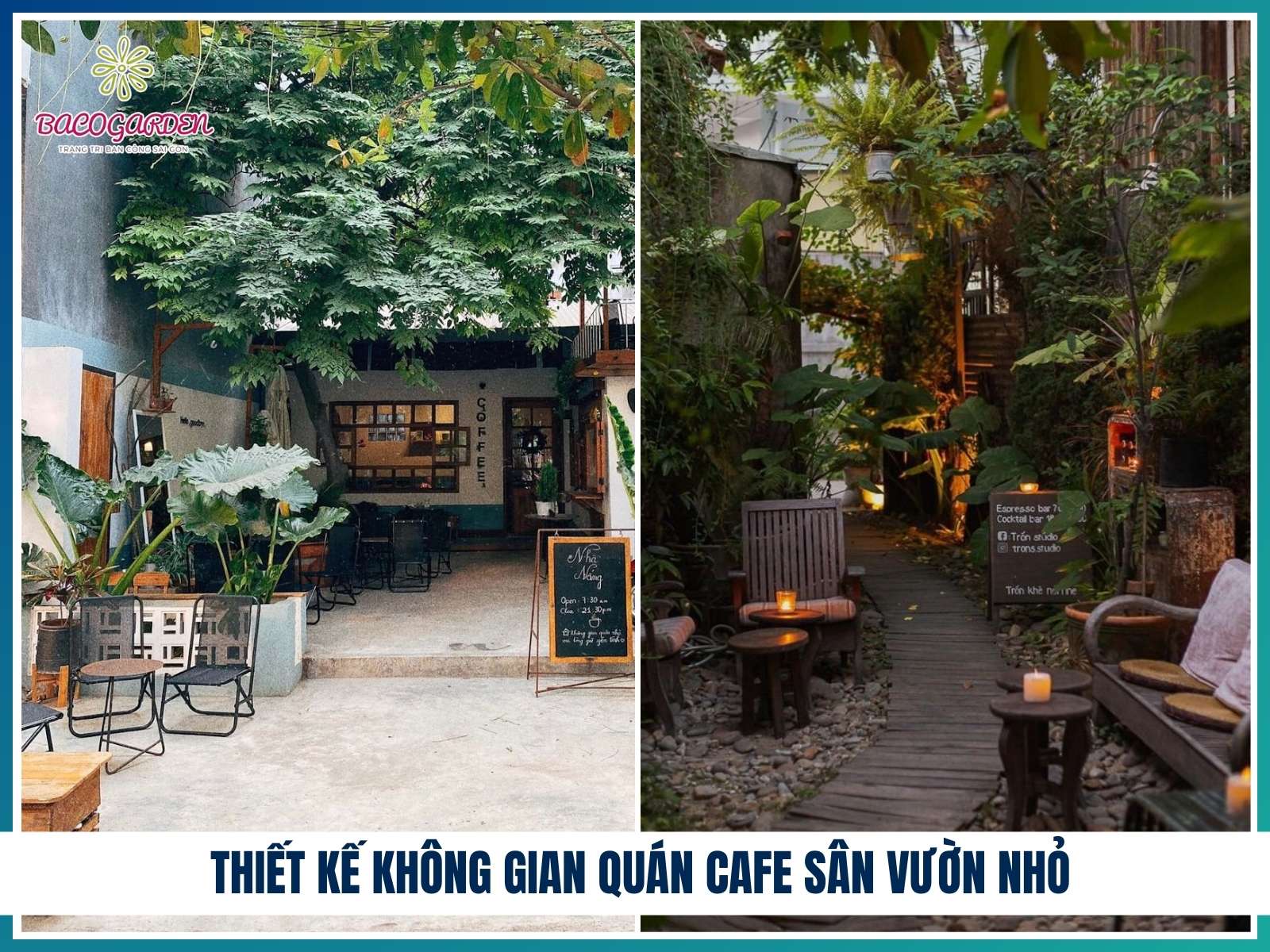 Thiết kế không gian quán cafe sân vườn nhỏ