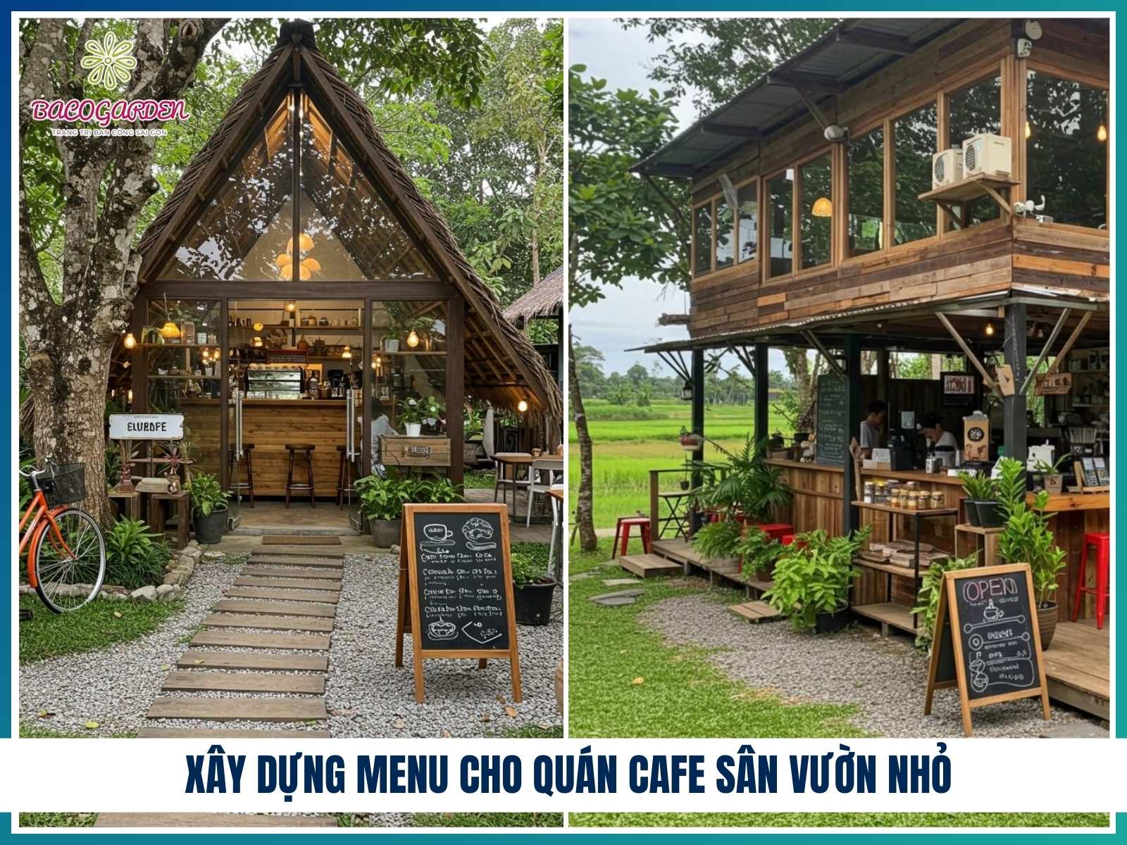 Xây dựng menu cho quán cafe sân vườn nhỏ