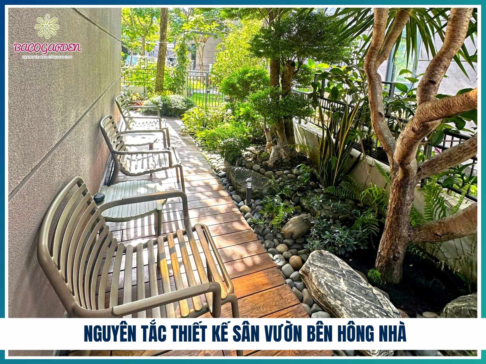 Nguyên tắc thiết kế sân vườn bên hông nhà