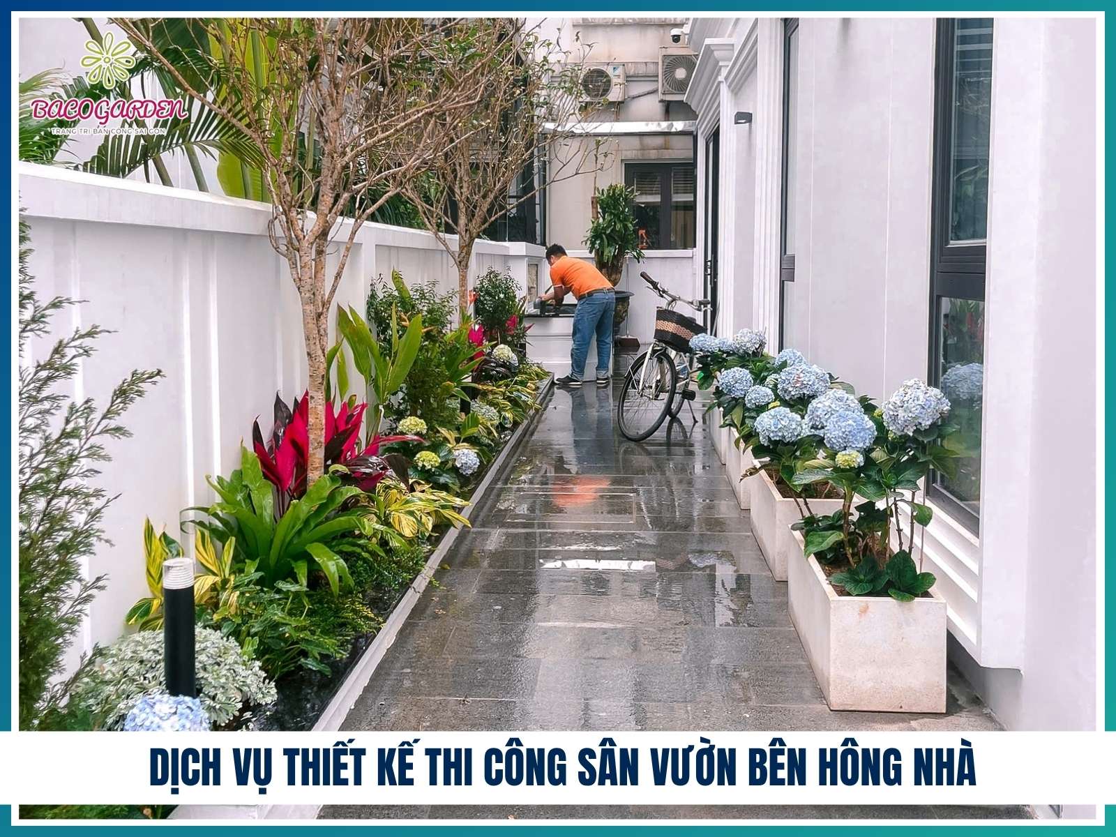 Dịch vụ thiết kế thi công sân vườn bên hông nhà tại BACOGARDEN