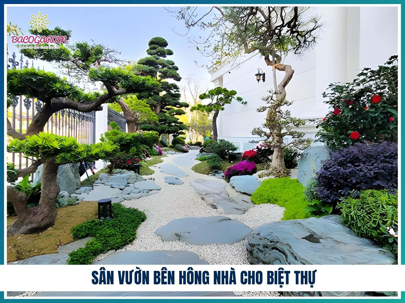 Sân vườn bên hông nhà cho biệt thự