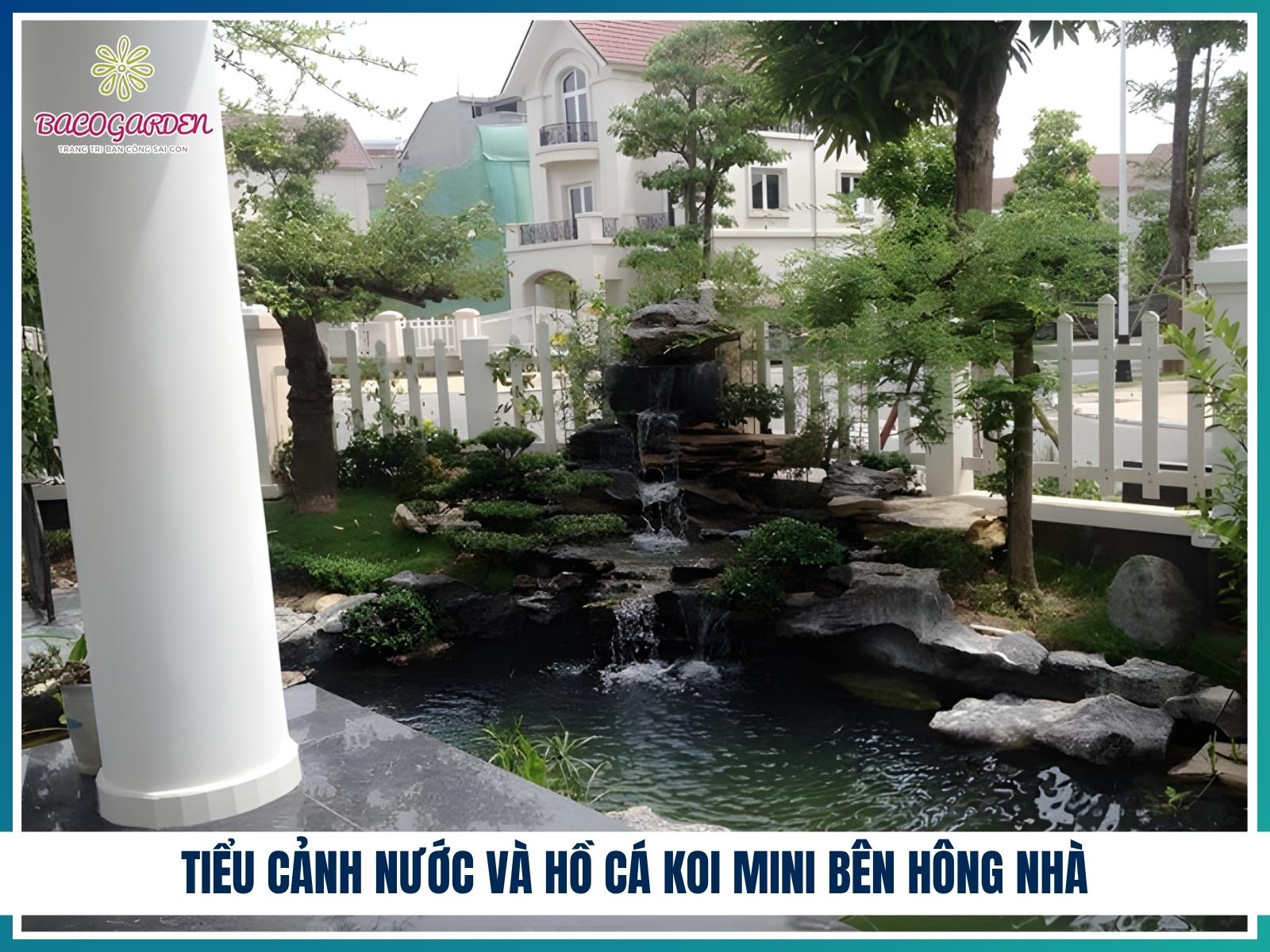 Tiểu cảnh nước và hồ cá Koi mini