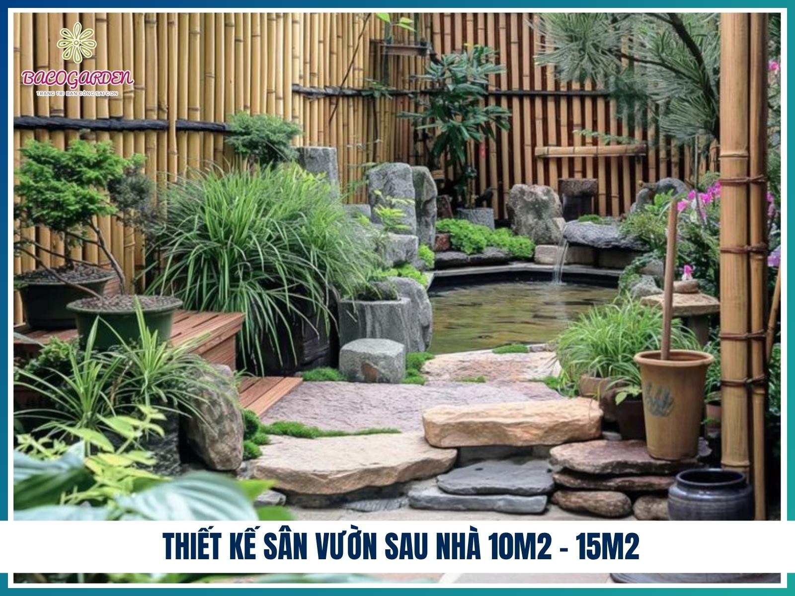 Sân vườn sau nhà 10m2 – 15m2