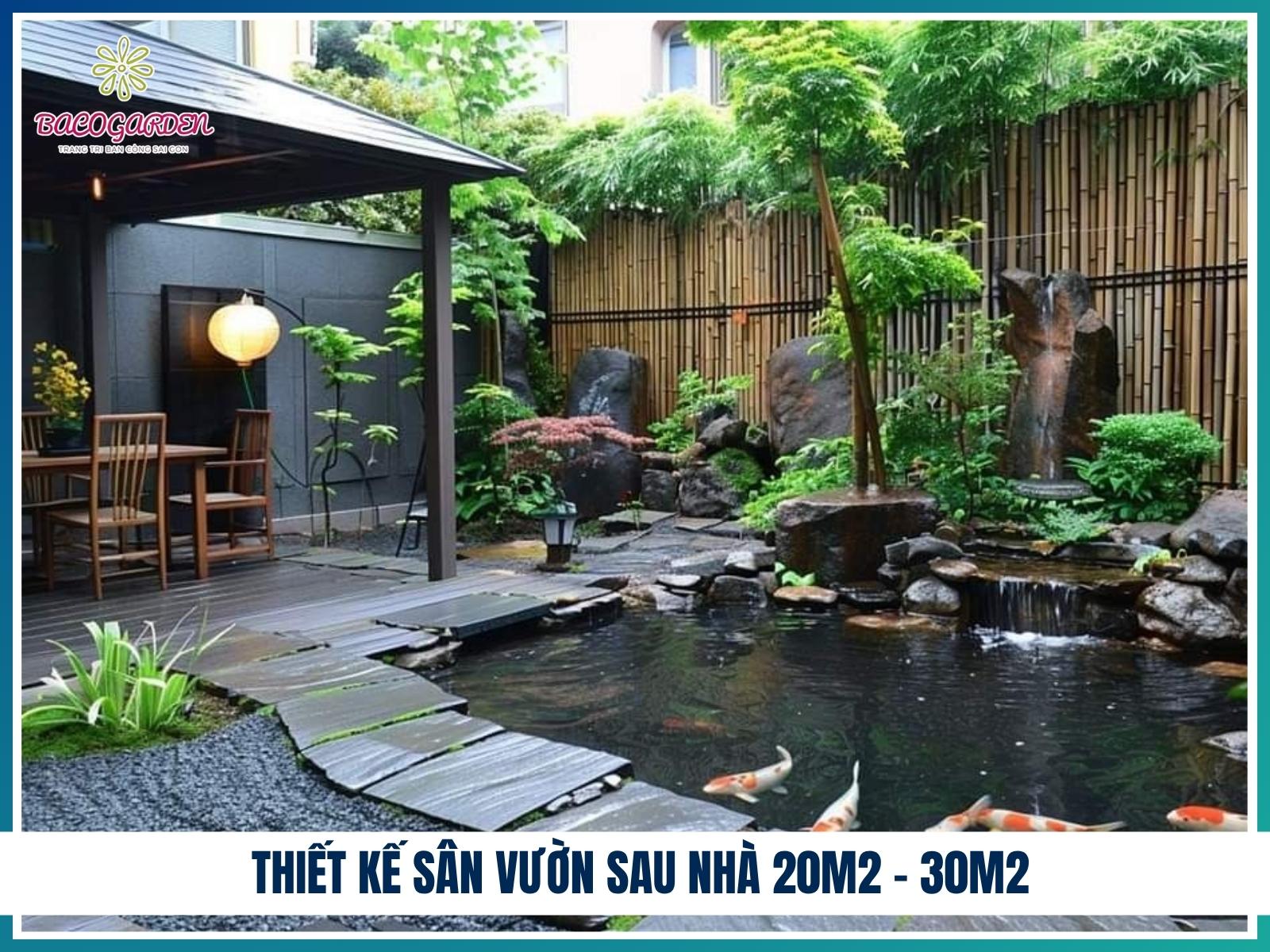 Sân vườn sau nhà 20m2 – 30m2