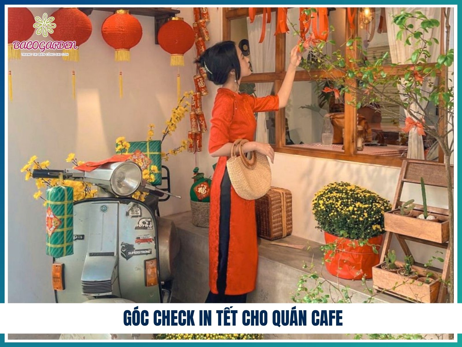 Góc check in Tết cho quán cafe