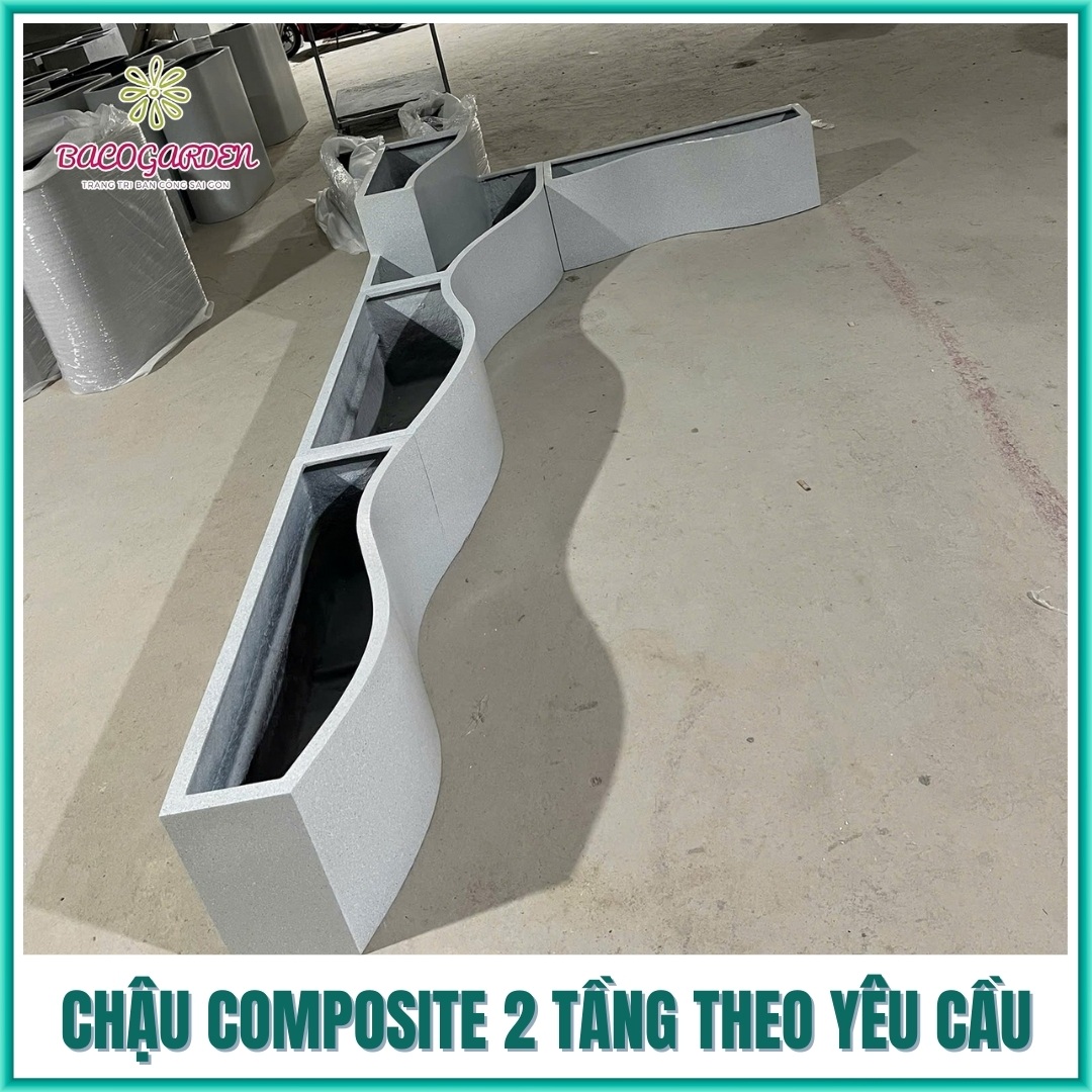 Chậu composite 2 tầng theo yêu cầu Chậu composite 2 tầng theo yêu cầu