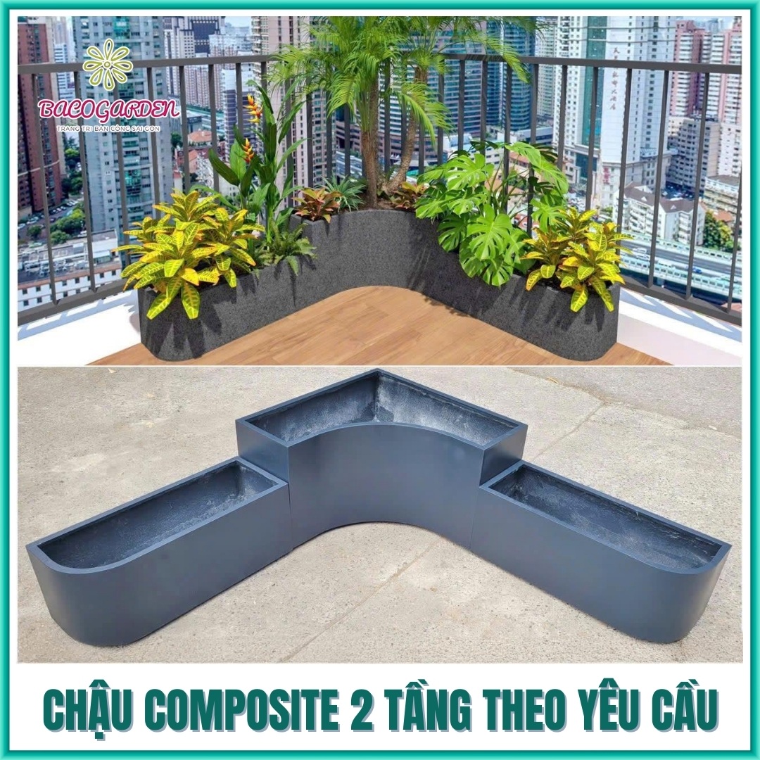 Chậu composite 2 tầng theo yêu cầu Chậu composite 2 tầng theo yêu cầu