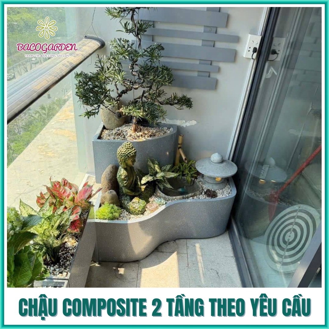 Chậu composite 2 tầng theo yêu cầu Chậu composite 2 tầng theo yêu cầu