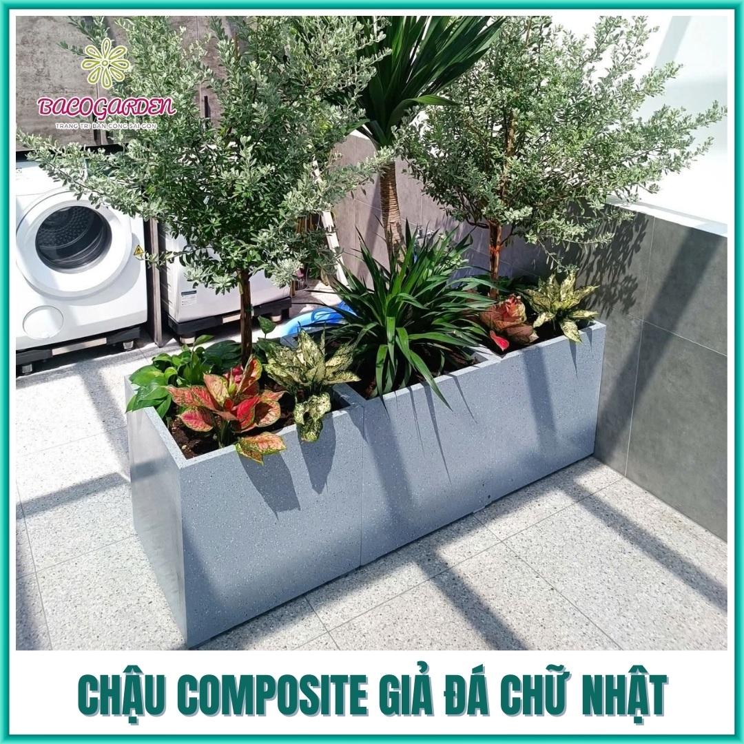 Chậu composite giả đá Chậu composite giả đá