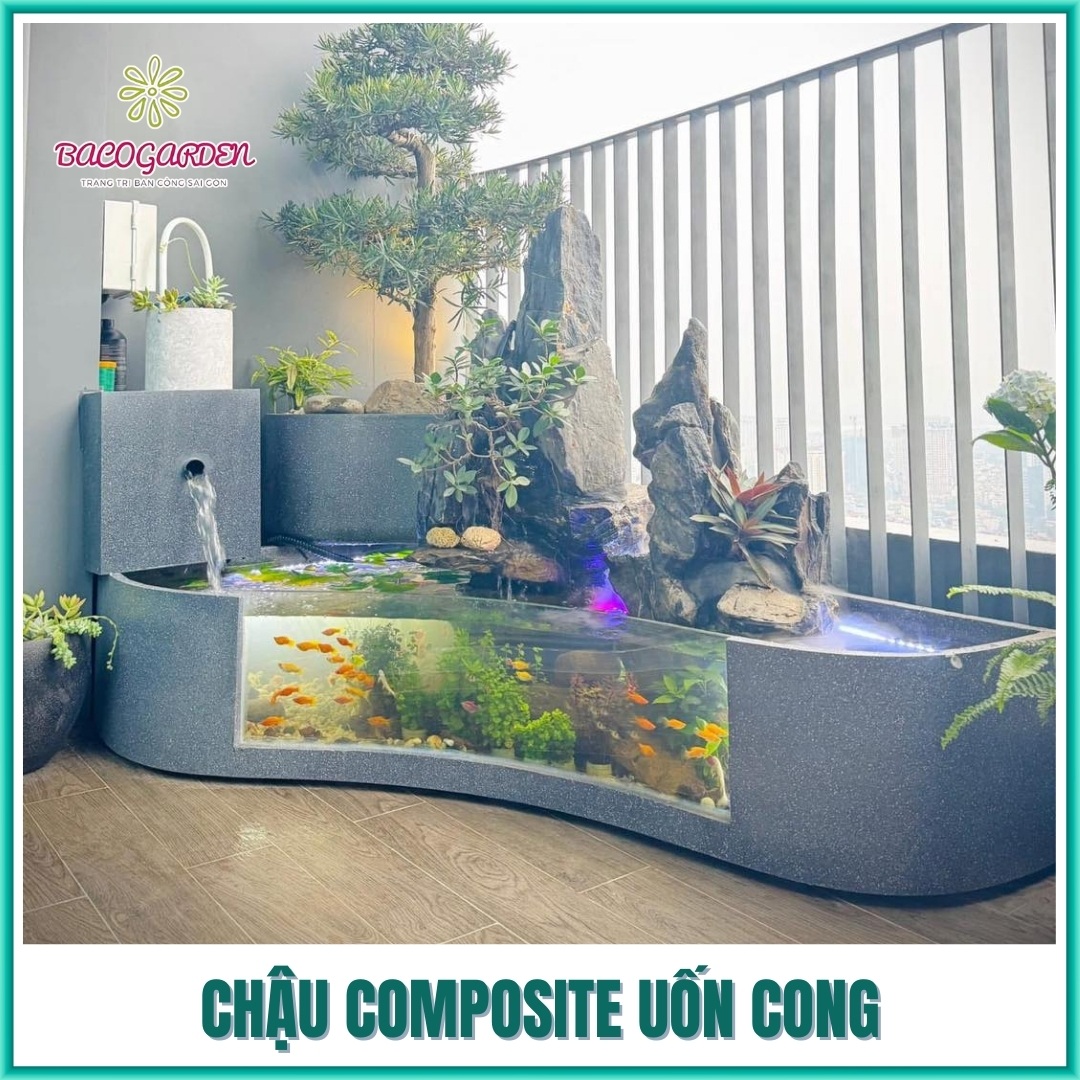 Chậu composite uốn cong Chậu composite uốn cong