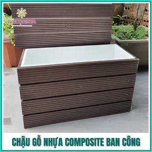 Chậu gỗ nhựa composite trồng cây ban công