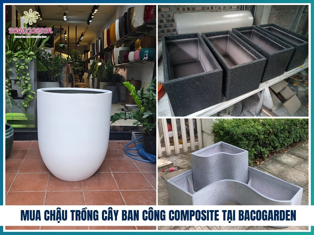 Mua chậu trồng cây ban công Composite tại BACOGARDEN