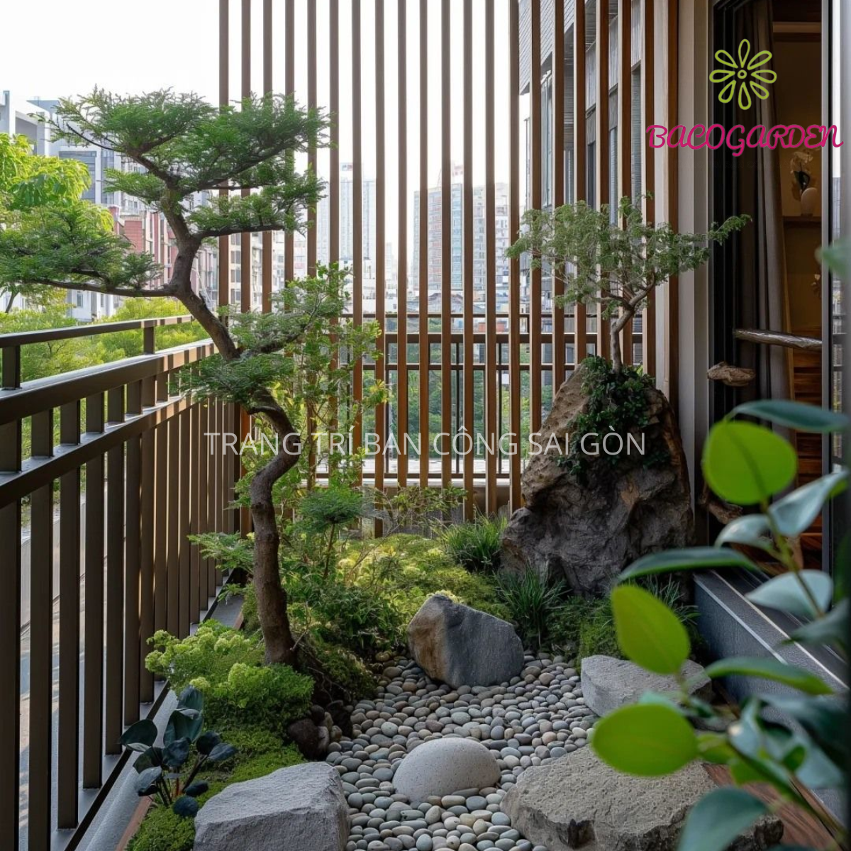 BAN CÔNG GÓC LÝ TƯỞNG BẰNG CHẬU COMPOSITE