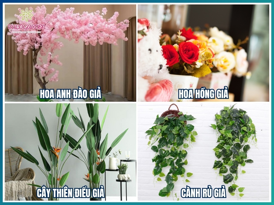 Những mẫu hoa giả trang trí quán cafe 