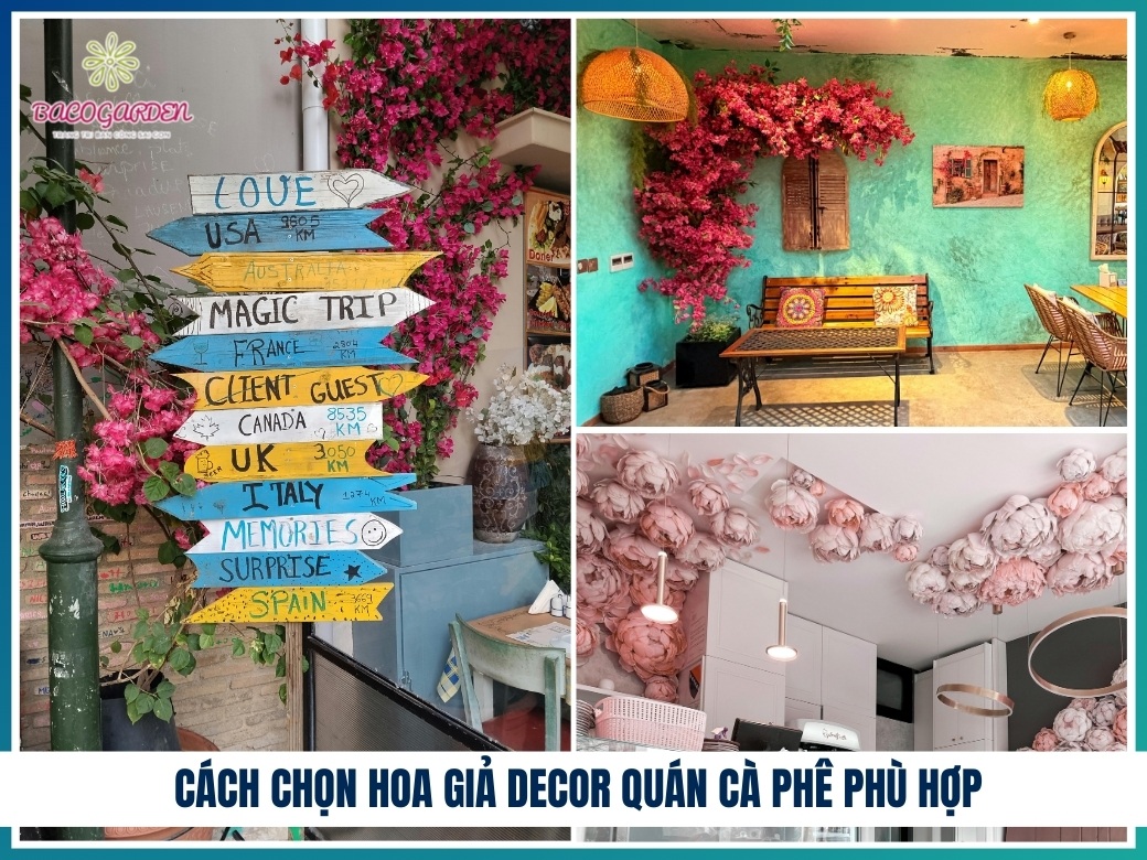 Cách chọn hoa giả decor quán cà phê phù hợp