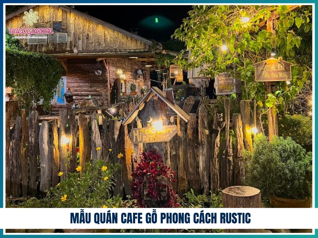 Mẫu quán cafe gỗ phong cách Rustic