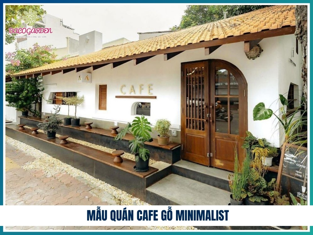 Mẫu quán cafe gỗ Minimalist