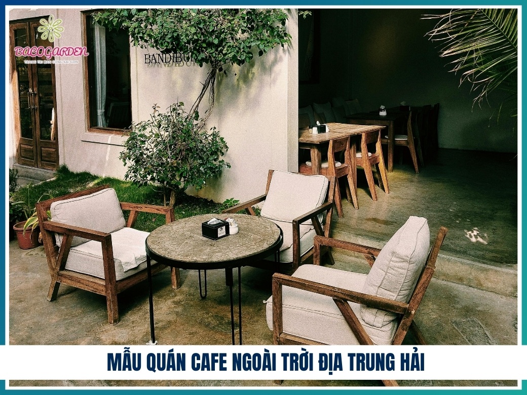 Mẫu quán cafe ngoài trời Địa Trung Hải
