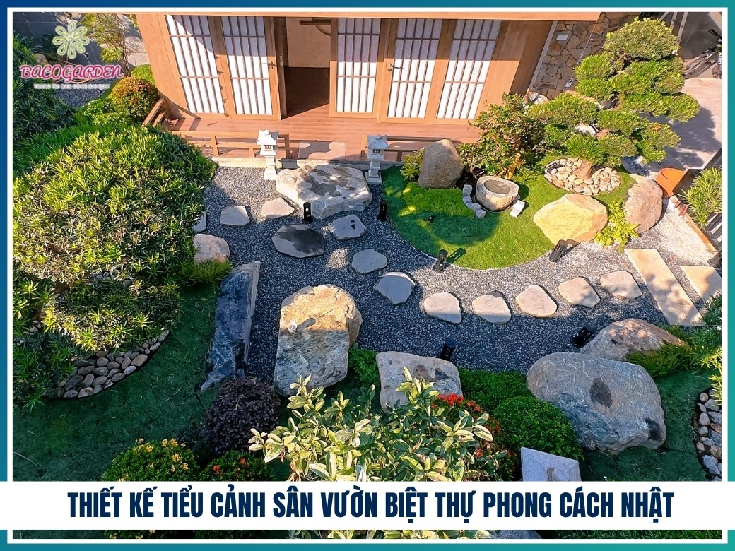 Thiết kế tiểu cảnh sân vườn biệt thự phong cách Nhật