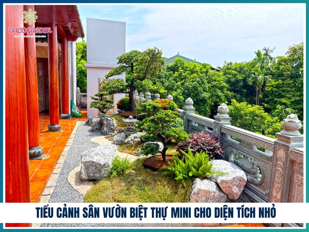 Tiểu cảnh sân vườn biệt thự mini cho diện tích nhỏ